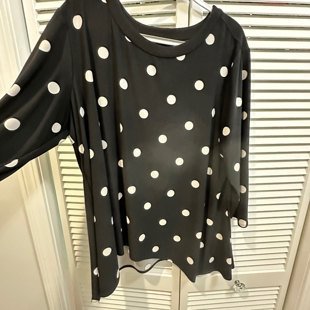 Anne Klein Women’s Plus 3X polka-dotted Tunic